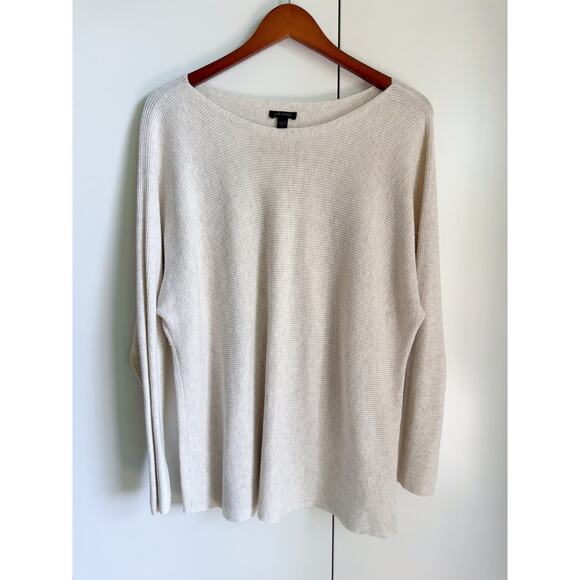 J. Jill Weaver Collection Sweater XL Cream Boatneck Long Sleeve Pullover Neutral - Picture 2 of 9